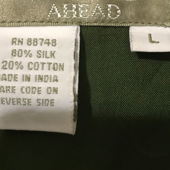 The Territory Ahead Green Multicolor Tweed Silk Grandmacore Blazer Button Up L - Picture 7 of 8